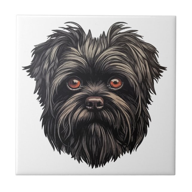 Affenpinscher Monkey Dog Affens Terrier Fliese (Vorderseite)