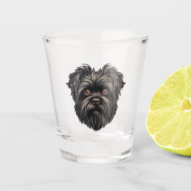 Affenpinscher Monkey Dog Affens Terrier Schnapsglas (Vorderseite)