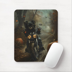 Affenpinscher Motorrad Halloween Beängstigend Mousepad