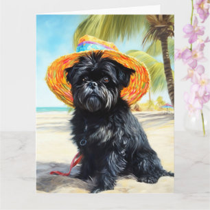 Affenpinscher on Beach, Sommergeschenk für Hundefr Karte