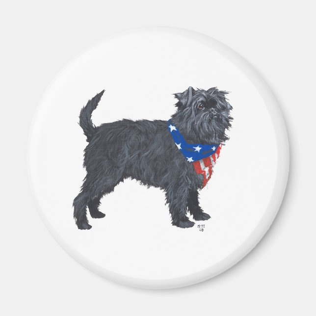 Affenpinscher Patriotic Magnet (Vorne)