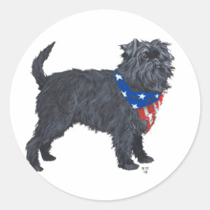 Affenpinscher Patriotisch Runder Aufkleber