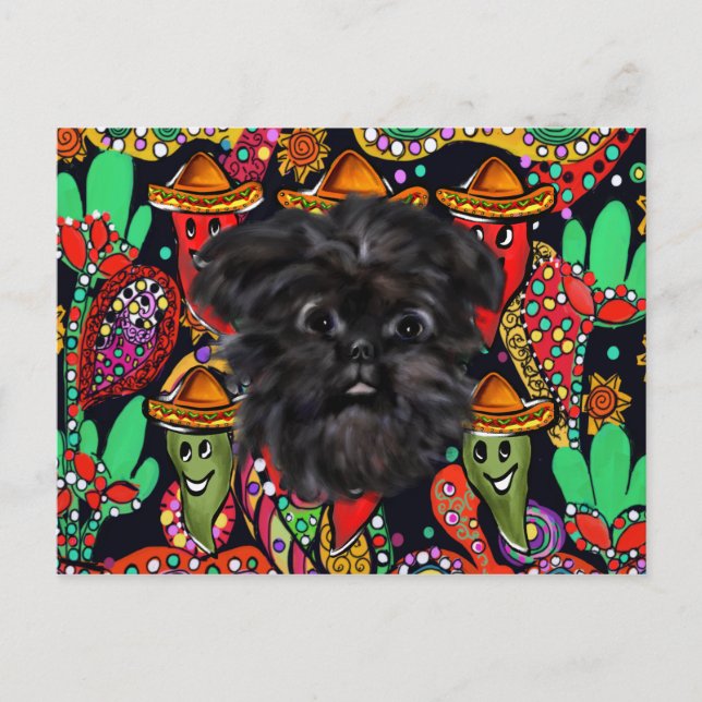 Affenpinscher Postkarte (Vorderseite)