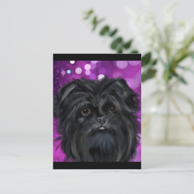 Affenpinscher Postkarte (Stehend Vorderseite)