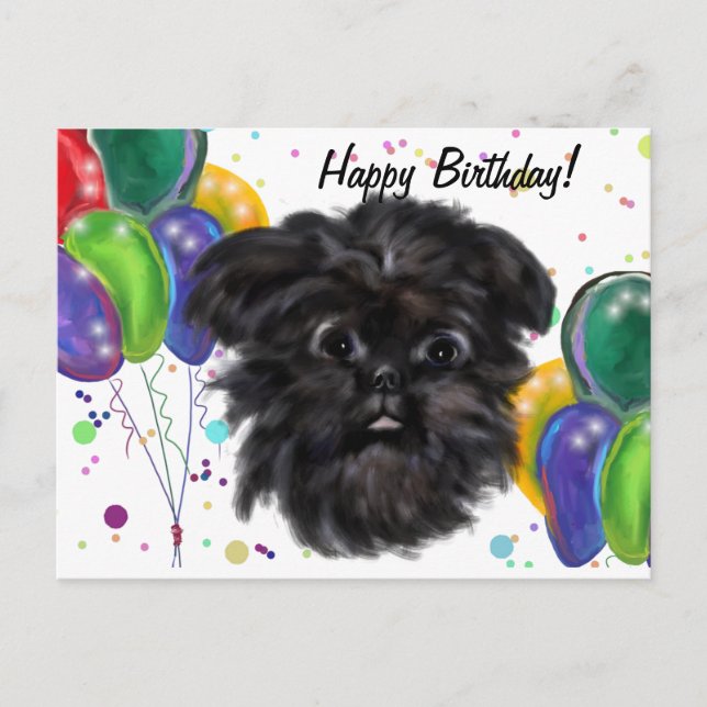 Affenpinscher Postkarte (Vorderseite)