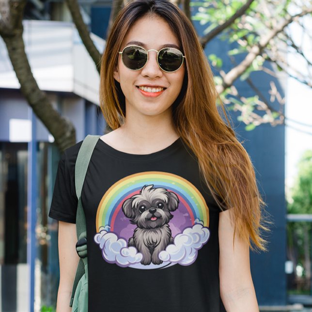 Affenpinscher Rainbow Niedlich Kawaii Welpe Hund A T-Shirt (Affenpinscher cute rainbow puppy dog t-shirt)