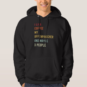 Affenpinscher Retro Hund und Kaffee Hoodie