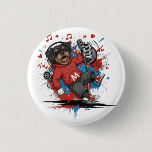 Affenpinscher Rockstar Sänger Musical Podcast Kuns Button