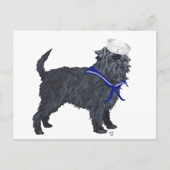Affenpinscher Sailor Postkarte (Vorderseite)