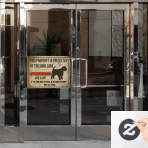 Affenpinscher Silhouette Lustiger Wachhund Warnung Fensteraufkleber
