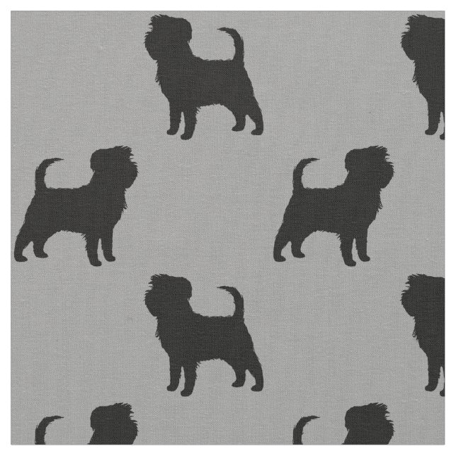 Affenpinscher-Silhouette-Muster Stoff (Nahaufnahme)