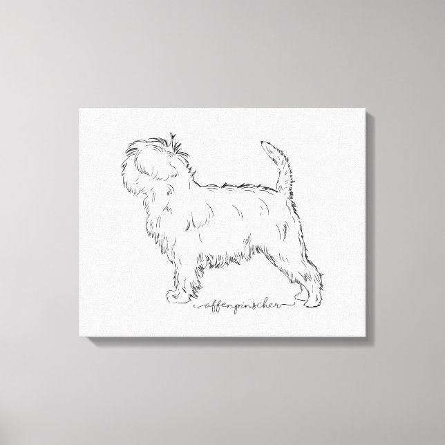 Affenpinscher sketch leinwanddruck (Vorderseite)