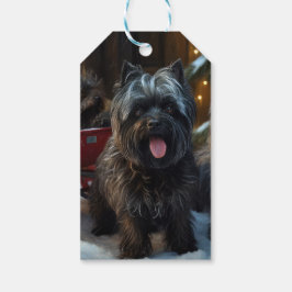 Affenpinscher Snowy Sleigh Ride Weihnachtsdekor Geschenkanhänger
