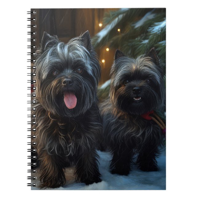 Affenpinscher Snowy Sleigh Ride Weihnachtsdekor Notizblock (Vorderseite)