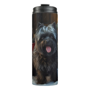 Affenpinscher Snowy Sleigh Ride Weihnachtsdekor Thermosbecher