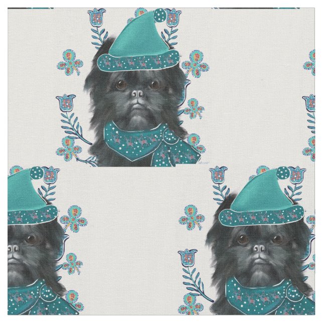 Affenpinscher Stoff (Nahaufnahme)