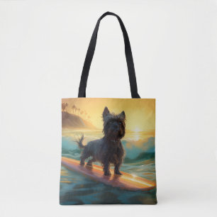 Affenpinscher-Strand-Surfing-Gemälde