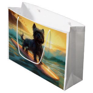 Affenpinscher-Strand-Surfing-Gemälde Große Geschenktüte