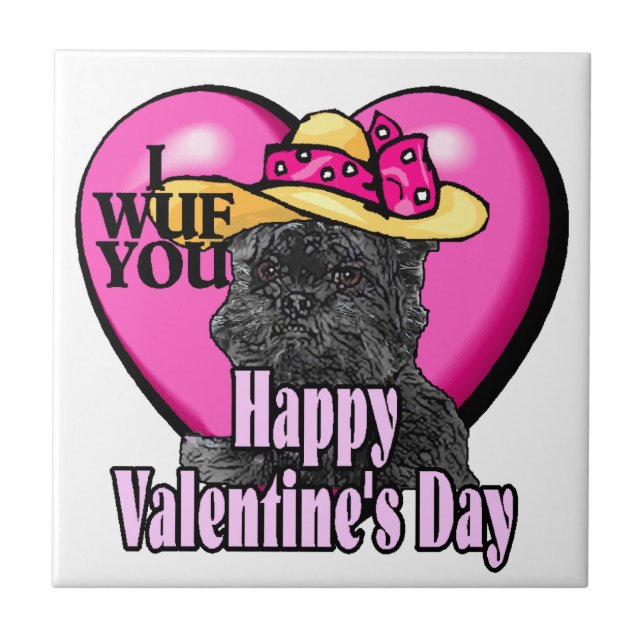 Affenpinscher Valentinstag Fliese (Vorderseite)