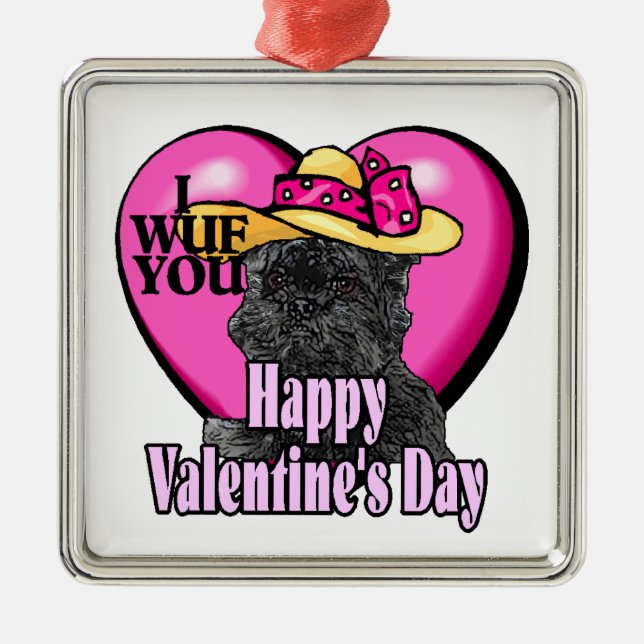 Affenpinscher Valentinstag Ornament Aus Metall (Vorne)