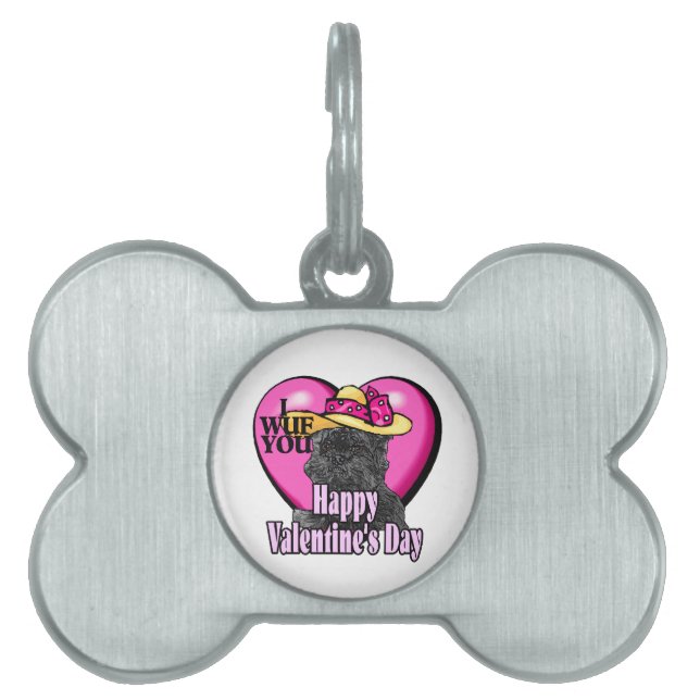 Affenpinscher Valentinstag Tiermarke (Vorderseite)