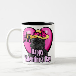 Affenpinscher Valentinstag Zweifarbige Tasse