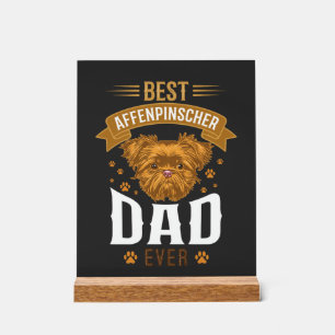 Affenpinscher-Vater jemals Hundegesicht Pfotenabdr Acrylschild