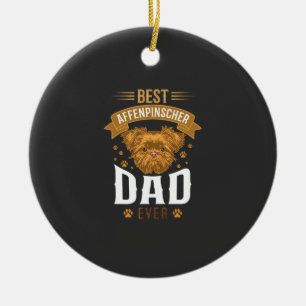 Affenpinscher Vater jemals Hundegesicht Pfotenabdr Keramik Ornament