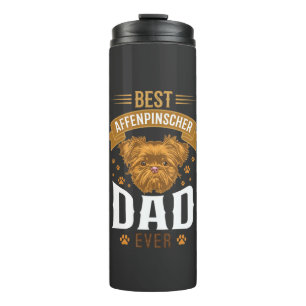 Affenpinscher-Vater jemals Hundegesicht Pfotenabdr Thermosbecher