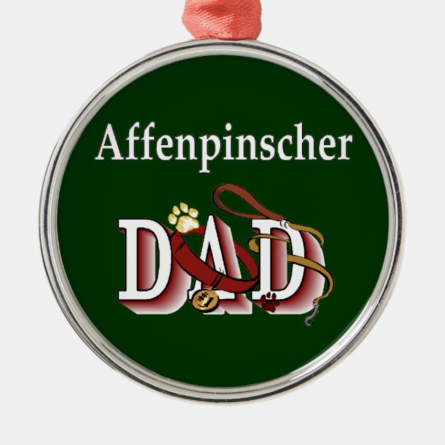Affenpinscher Vater Ornament Aus Metall (Vorne)