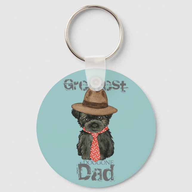 Affenpinscher Vater Schlüsselanhänger (Vorderseite)