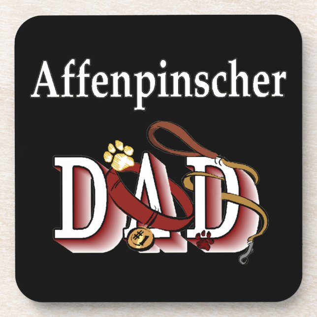 Affenpinscher Vater Untersetzer (Vorderseite)