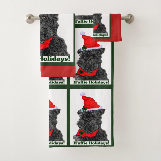 Affenpinscher Weihnachten Badhandtuch Set (Insitu)
