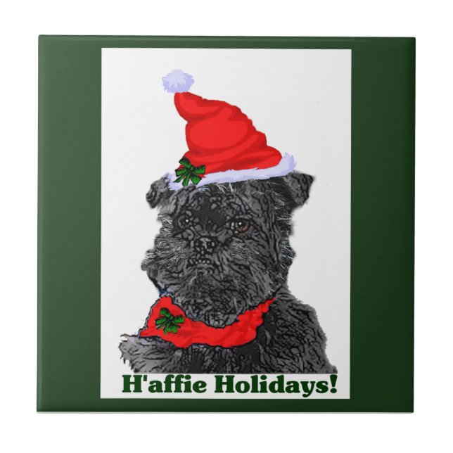 Affenpinscher Weihnachten Fliese (Vorderseite)