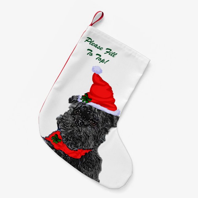 Affenpinscher Weihnachten Kleiner Weihnachtsstrumpf (Vorderansicht (hängend))