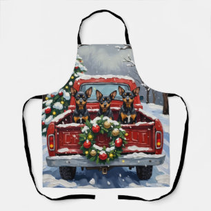 Affenpinscher Weihnachten Rotes Lastwagen Ferien Schürze