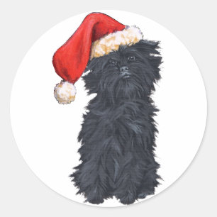 Affenpinscher Weihnachten Runder Aufkleber