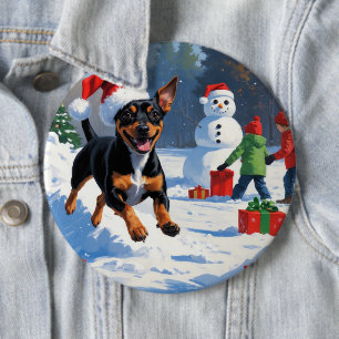 Affenpinscher Weihnachtsfest Schneeszene Button