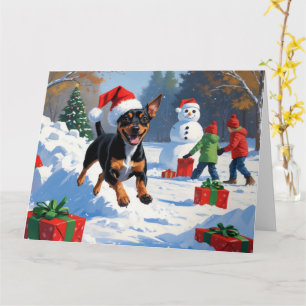 Affenpinscher Weihnachtsfest Schneeszene Karte