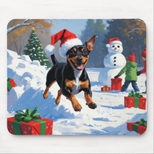 Affenpinscher Weihnachtsfest Schneeszene Mousepad