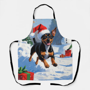 Affenpinscher Weihnachtsfest Schneeszene Schürze