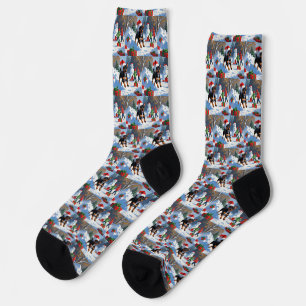 Affenpinscher Weihnachtsfest Schneeszene Socken