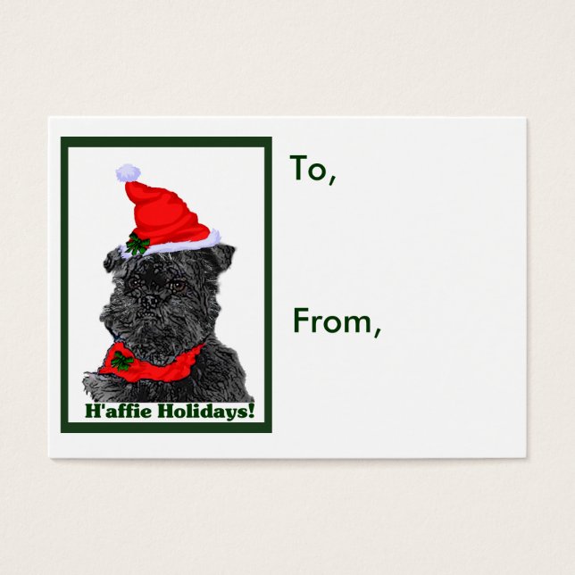 Affenpinscher Weihnachtsgeschenk Tags (Vorderseite)