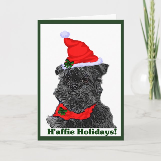 Affenpinscher Weihnachtskarten Personalisiert Feiertagskarte (Vorderseite)