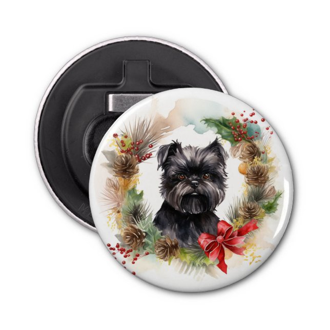 Affenpinscher Weihnachtskreide Flaschenöffner (Vorderseite)