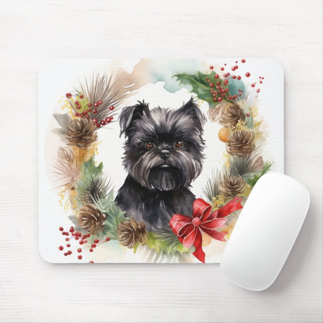 Affenpinscher Weihnachtskreide Mousepad (Mit Mouse)