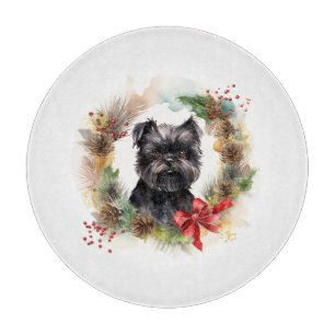 Affenpinscher Weihnachtskreide Schneidebrett