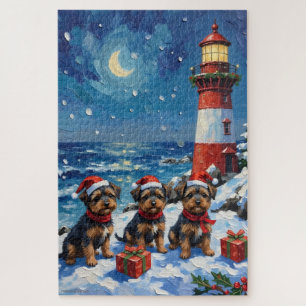 Affenpinscher Weihnachtsleuchtturm Urlaub Puzzle