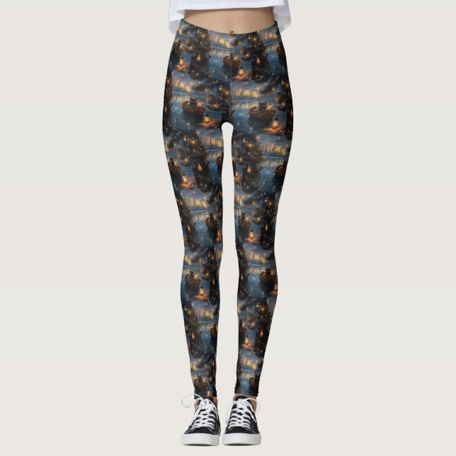 Affenpinscher Weihnachtsreise Leggings (Vorderseite)