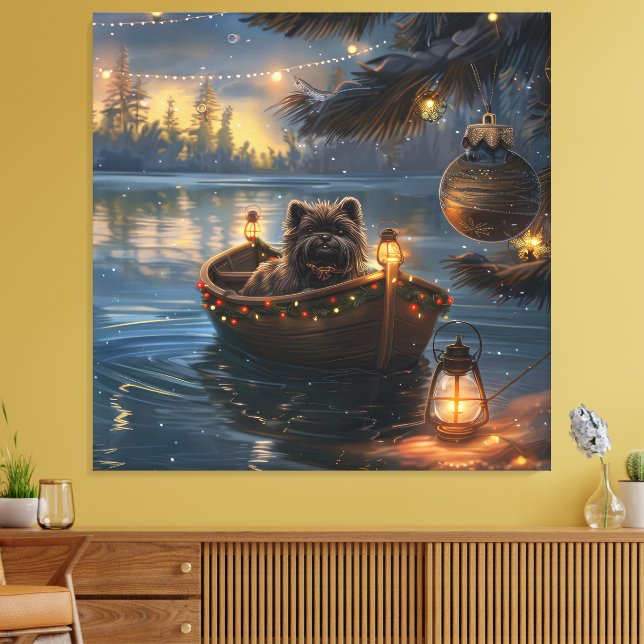 Affenpinscher Weihnachtsreise Leinwanddruck (Insitu (Wohnzimmer))